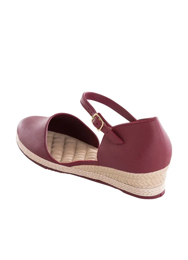 Perfecta - Sandália Anabela Bordô Salto Baixo 2