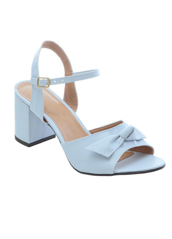 Perfecta - Sandália Azul com Detalhe de Laço