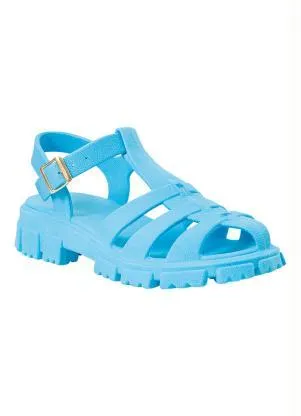 Perfecta - Sandália Azul em Pvc - PERFECTA