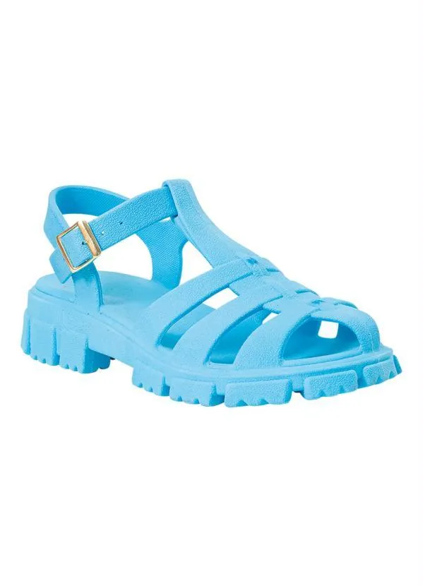 Perfecta - Sandália Azul em Pvc