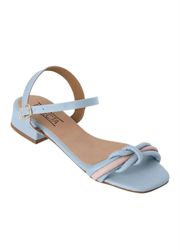 Perfecta - Sandália Azul Salto Baixo