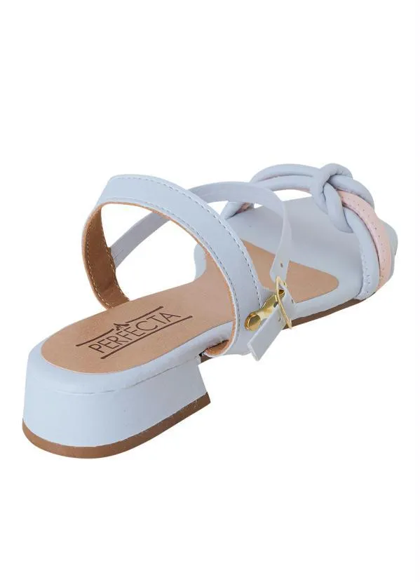 Perfecta - Sandália Azul Salto Baixo 2