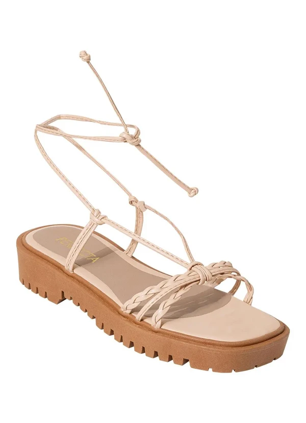 Perfecta - Sandália Bege com Amarração 3