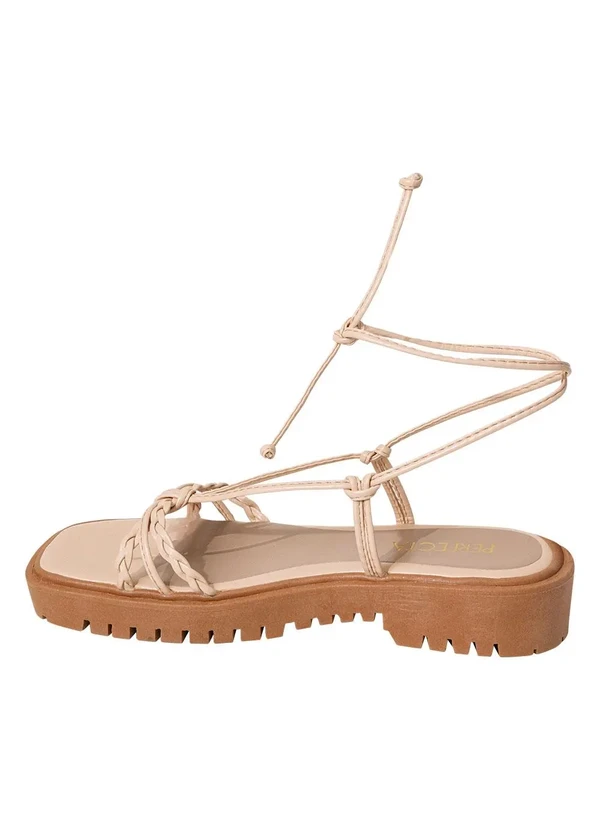 Perfecta - Sandália Bege com Amarração 5