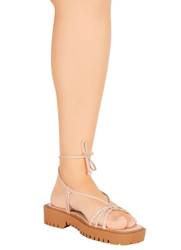 Perfecta - Sandália Bege com Amarração 6