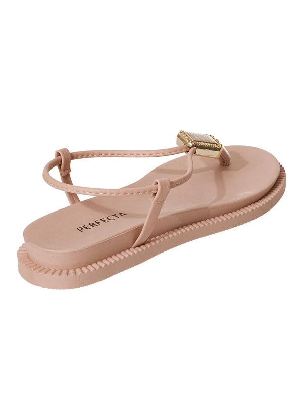 Perfecta - Sandália Bege com Enfeite 2