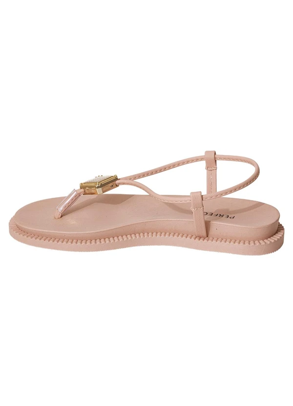 Perfecta - Sandália Bege com Enfeite 3