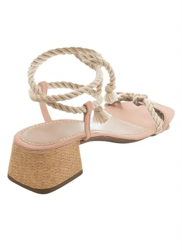 Perfecta - Sandália Bege com Fechamento em Corda 2