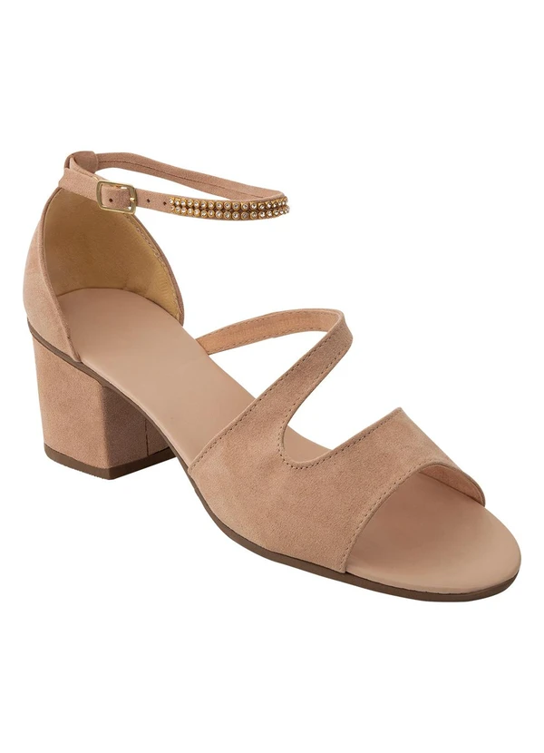 Perfecta - Sandália Bege em Camurça 2