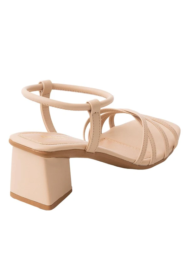 Perfecta - Sandália Bege em Material Sintético 2