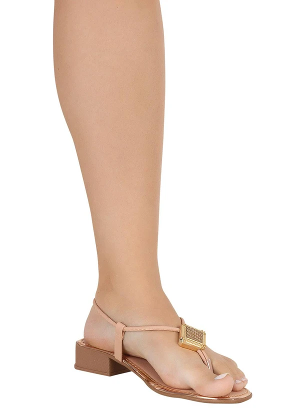 Perfecta - Sandália Bege em Sintético 4