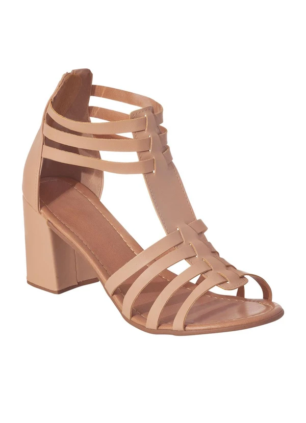 Perfecta - Sandália Bege em Sintético