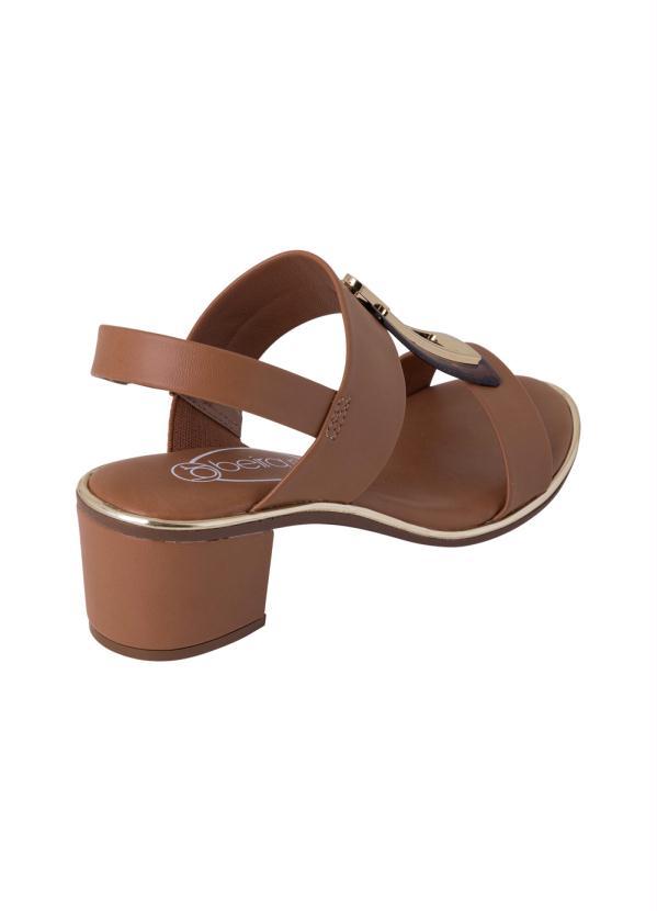 Beira Rio - Sandália Beira Rio Camel com Detalhe Dourado 2