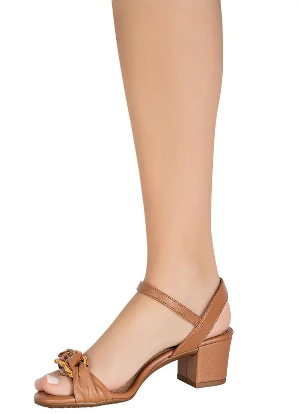 Sandália Beira Rio Caramelo em Sisntético Multimarcas