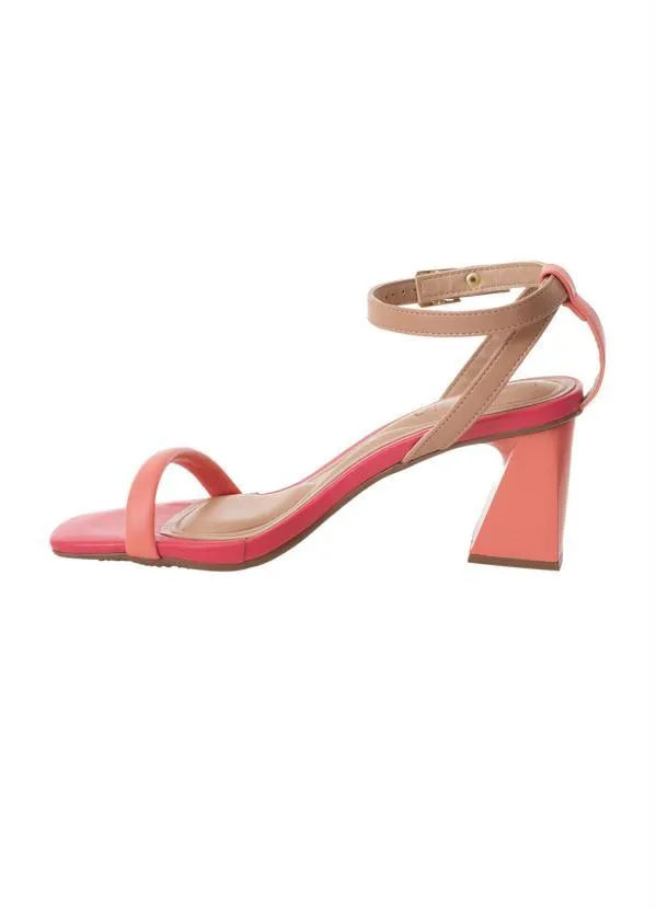 Beira Rio - Sandália Beira Rio Coral em Sintético 3