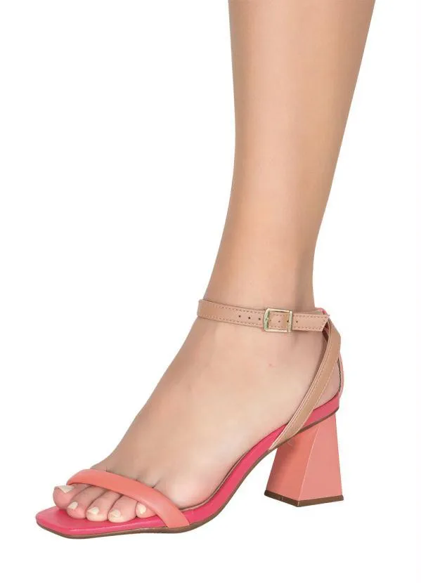 Beira Rio - Sandália Beira Rio Coral em Sintético 5