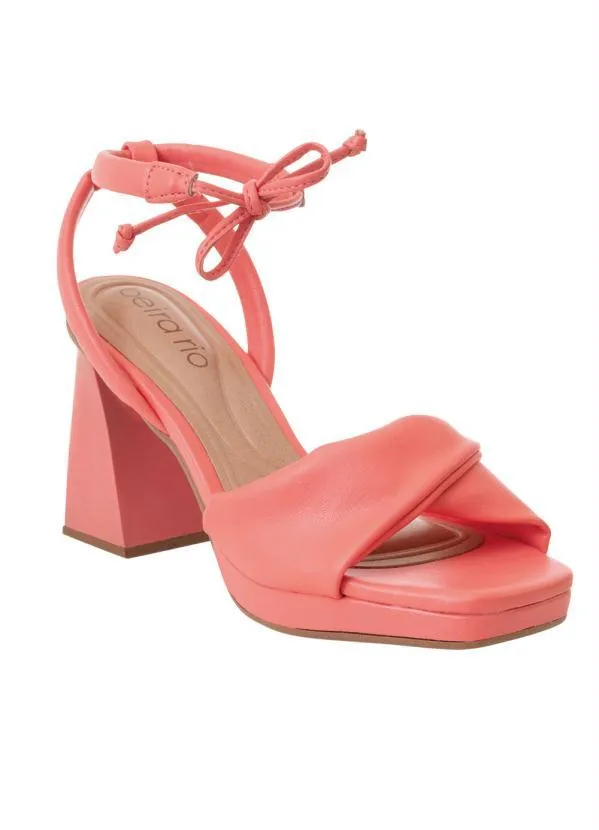 Beira Rio - Sandália Beira Rio Coral em Sintético 1