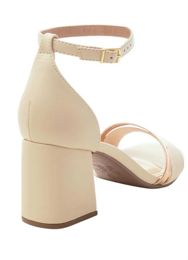 Beira Rio - Sandália Beira Rio Creme em Sintético 2