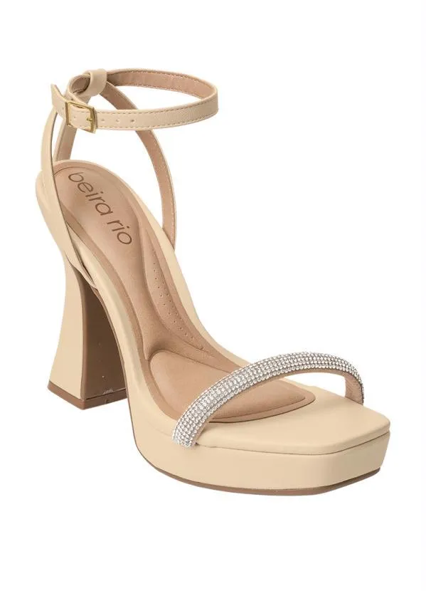 Beira Rio - Sandália Beira Rio Creme em Sintético