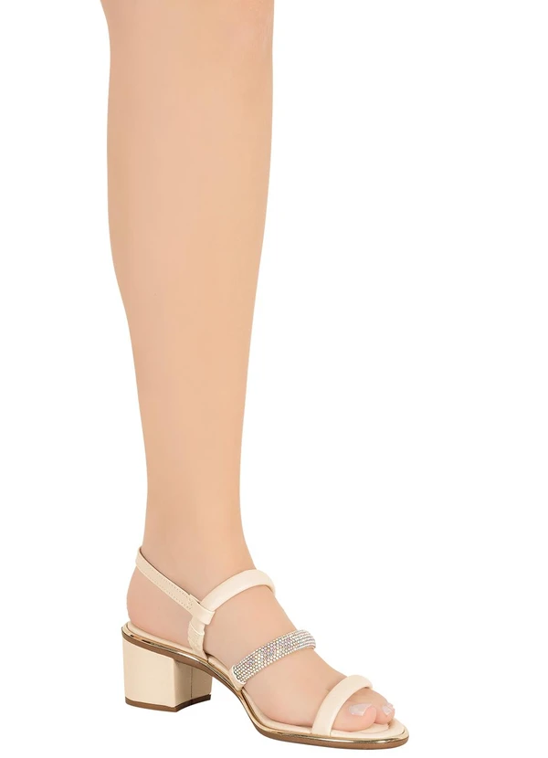 Beira Rio - Sandália Beira Rio Creme em Sintético 4