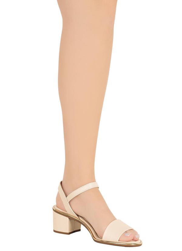 Beira Rio - Sandália Beira Rio Creme em Sintético 4