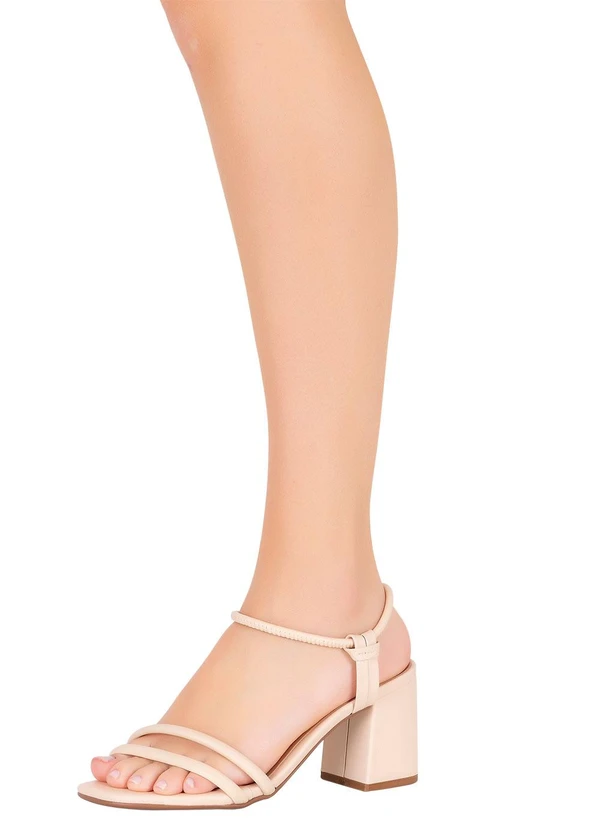 Beira Rio - Sandália Beira Rio Creme em Sintético 5