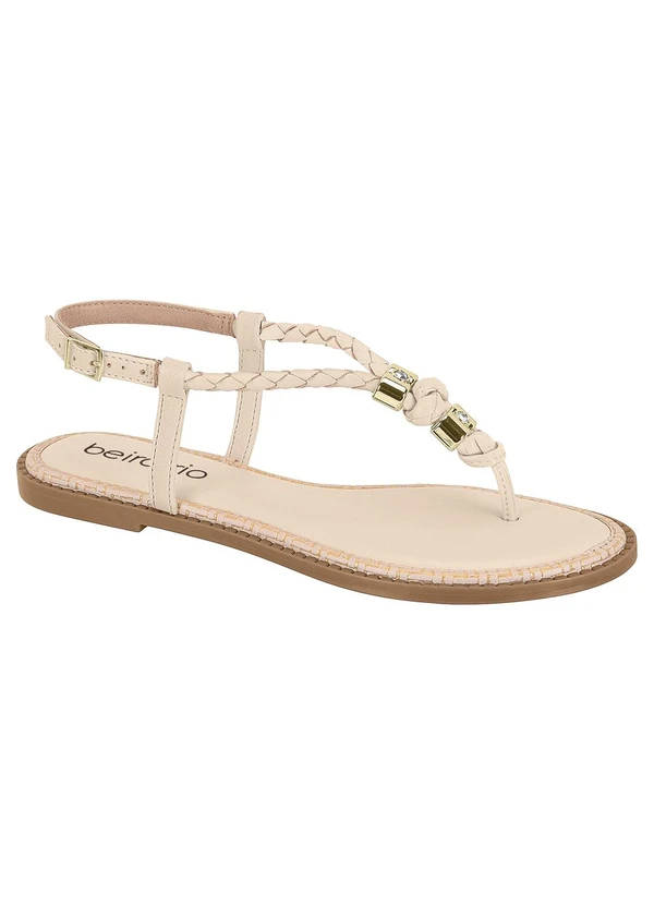 Beira Rio - Sandalia Beira Rio Creme