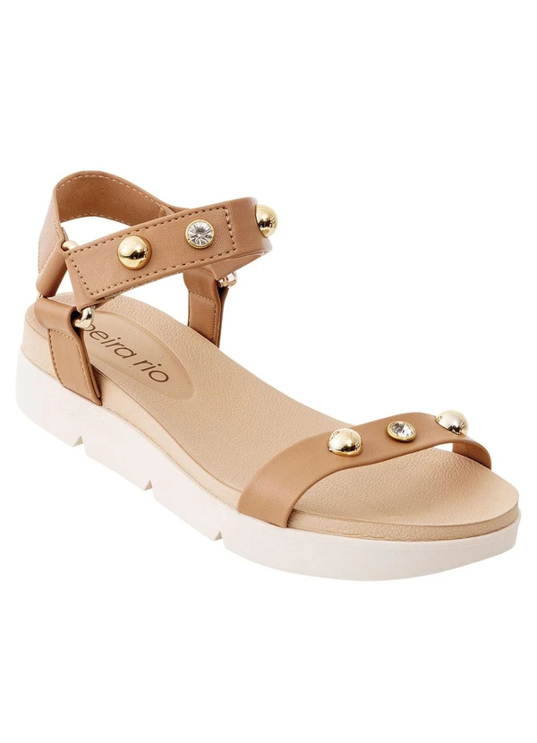 Beira Rio - Sandália Beira Rio Nude em Sintético 2