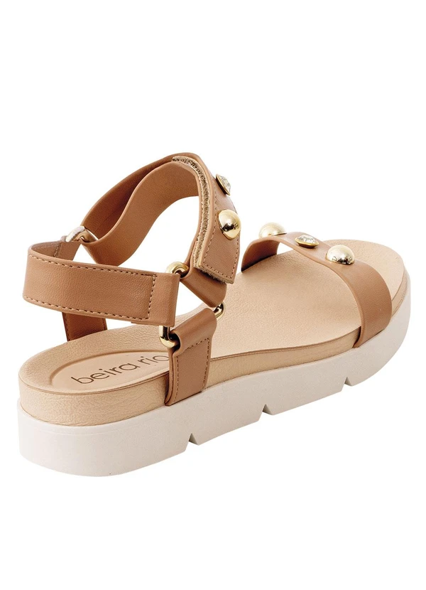 Beira Rio - Sandália Beira Rio Nude em Sintético 3