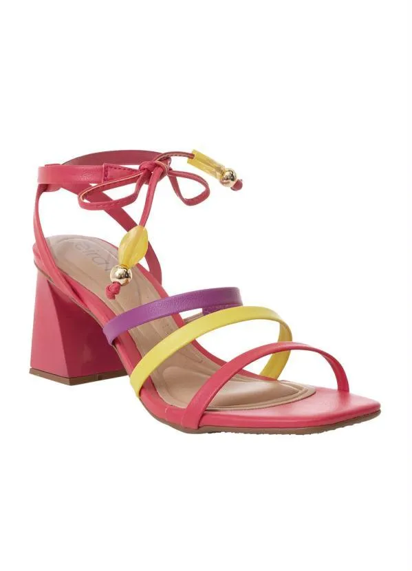 Beira Rio - Sandália Beira Rio Pink em Sintético