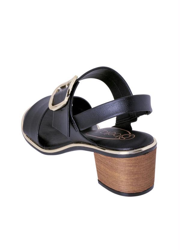 Beira Rio - Sandália Beira Rio Preta com Fivela 2