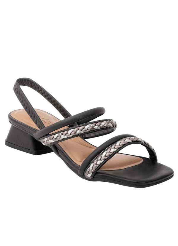 Beira Rio - Sandália Beira Rio Preta com Palmilha Confort 2