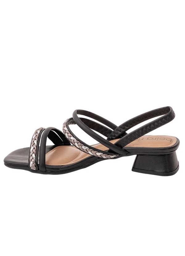 Beira Rio - Sandália Beira Rio Preta com Palmilha Confort 4