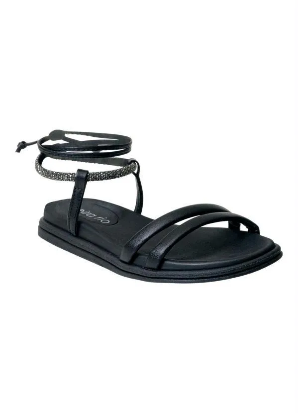 Beira Rio - Sandália Beira Rio Preta em Sintético