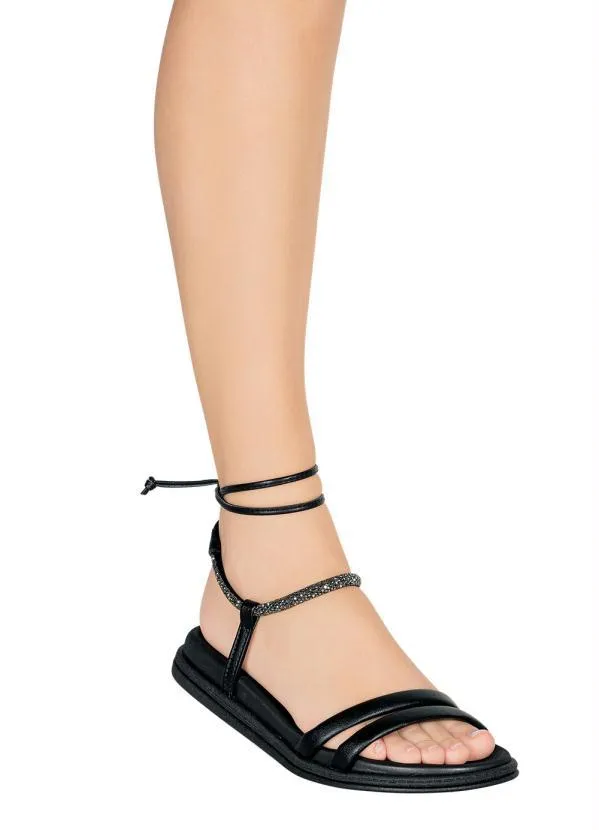 Beira Rio - Sandália Beira Rio Preta em Sintético 4