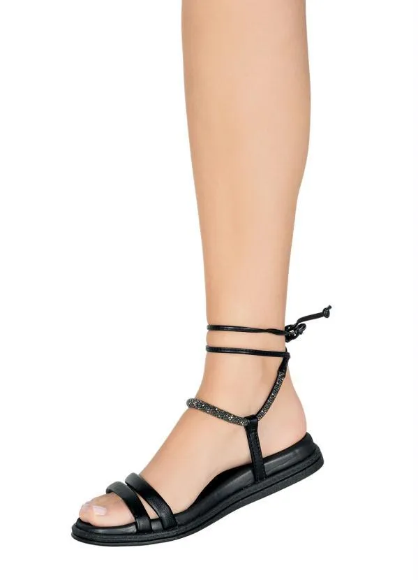 Beira Rio - Sandália Beira Rio Preta em Sintético 5