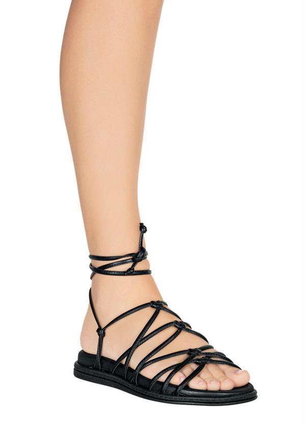 Beira Rio - Sandália Beira Rio Preta em Sintético 4