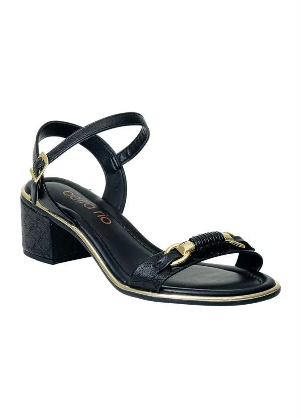 Beira Rio - Sandália Beira Rio Preta em Sintético