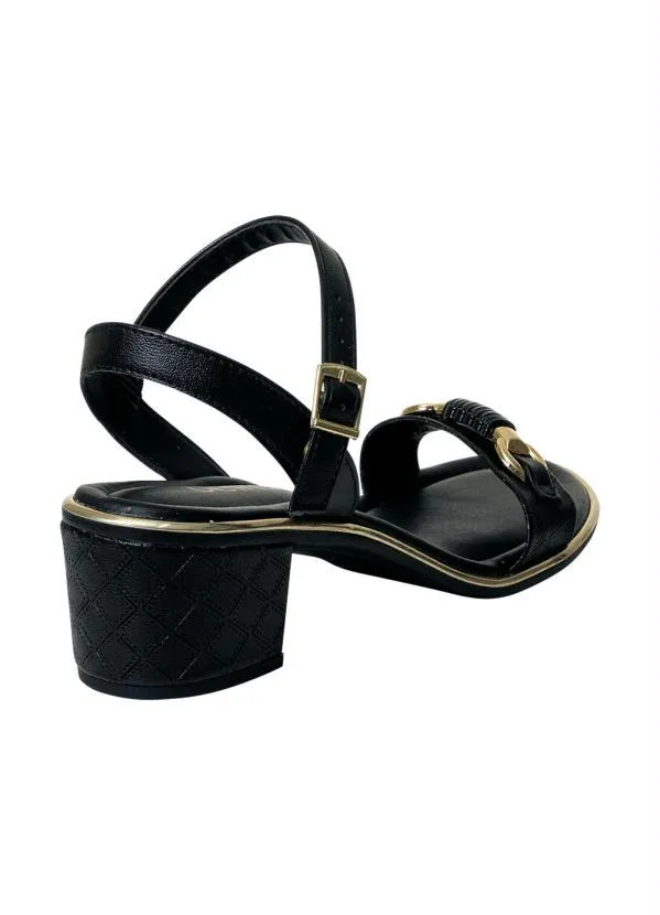 Beira Rio - Sandália Beira Rio Preta em Sintético 2