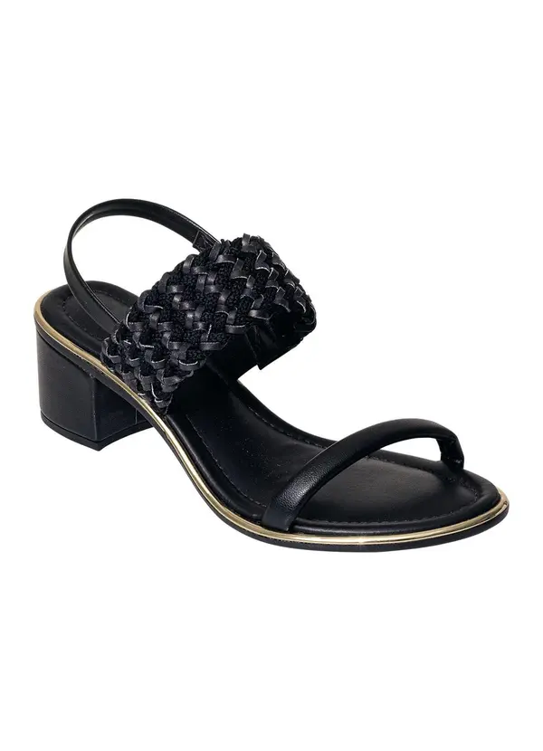 Beira Rio - Sandália Beira Rio Preta em Sintético