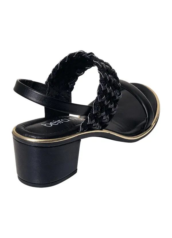 Beira Rio - Sandália Beira Rio Preta em Sintético 2