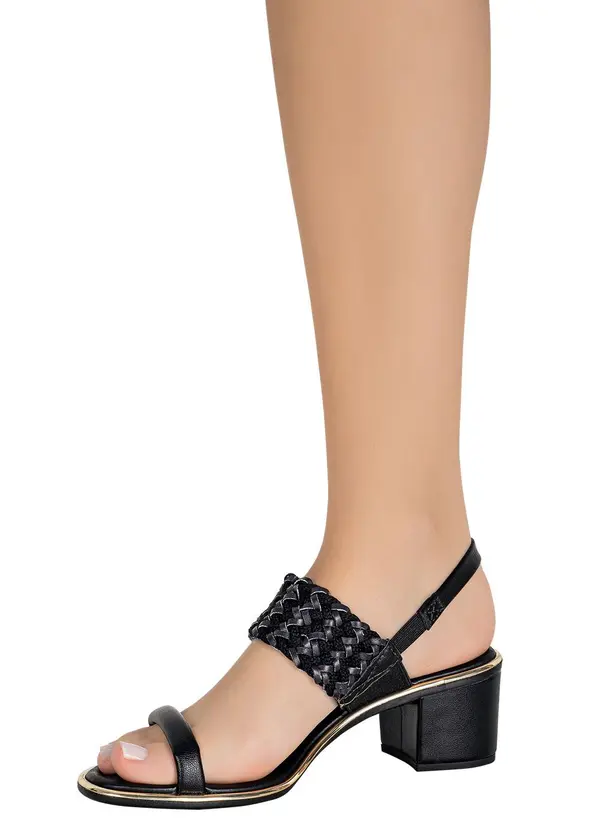 Beira Rio - Sandália Beira Rio Preta em Sintético 5