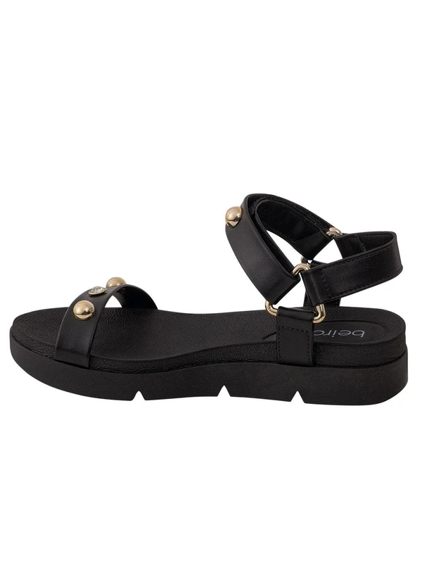 Beira Rio - Sandália Beira Rio Preta em Sintético 4