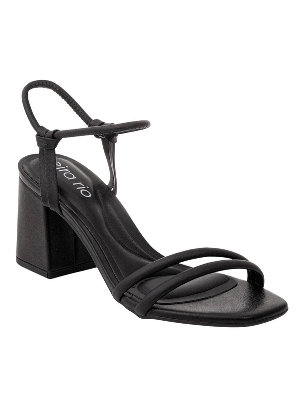 Beira Rio - Sandália Beira Rio Preta em Sintético 2