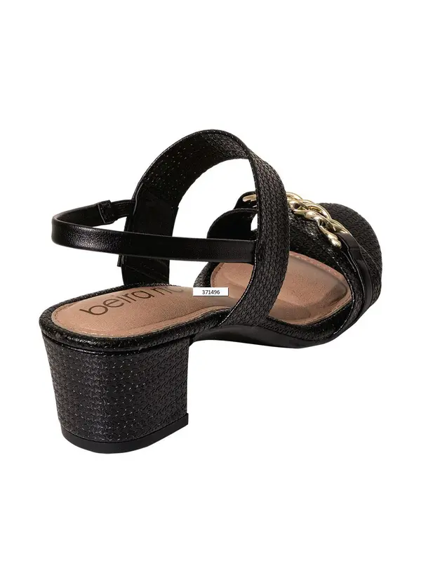 Beira Rio - Sandália Beira Rio Preta em Sisntético 2