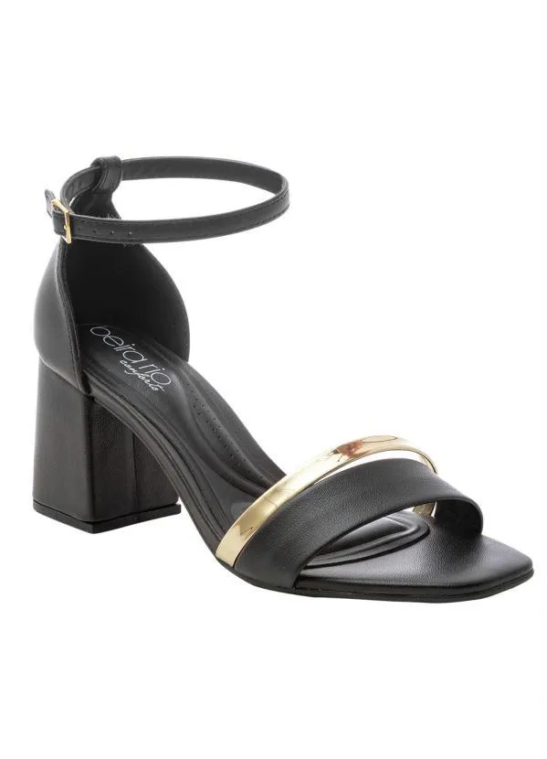 Beira Rio - Sandália Beira Rio Preto em Sintético