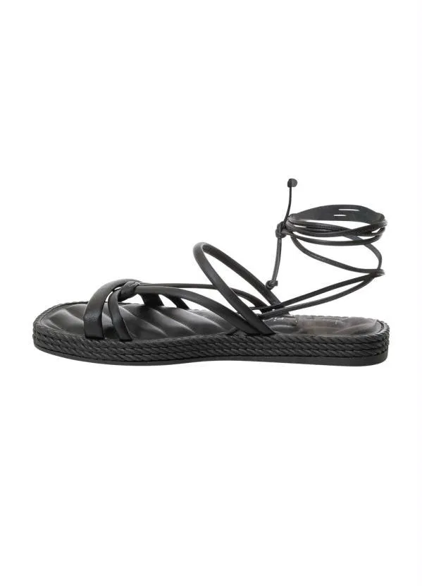 Beira Rio - Sandália Beira Rio Preto em Sintético 3