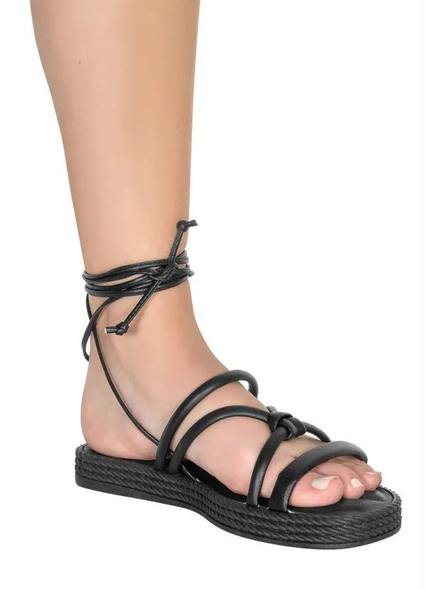 Beira Rio - Sandália Beira Rio Preto em Sintético 4