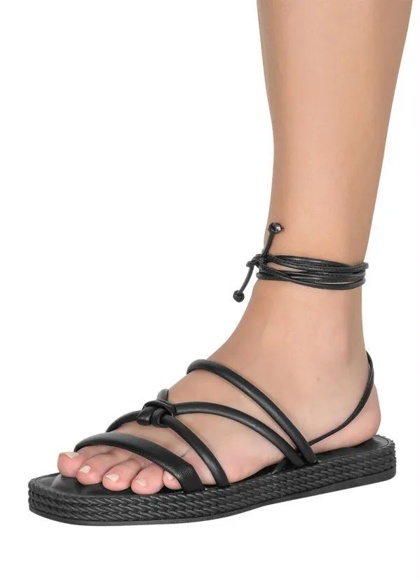 Beira Rio - Sandália Beira Rio Preto em Sintético 5