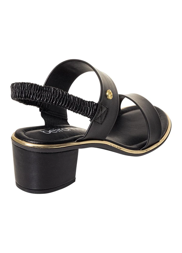 Beira Rio - Sandália Beira Rio Preto em Sintético 2